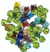 50 8mm Glass Leaf & Butterfly Bead Mix